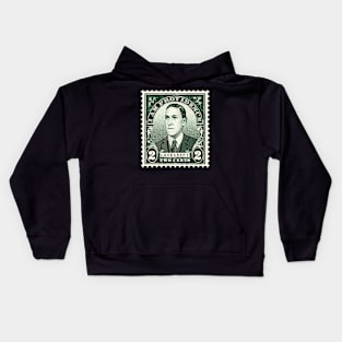 Green H.P. Lovecraft stamp Kids Hoodie